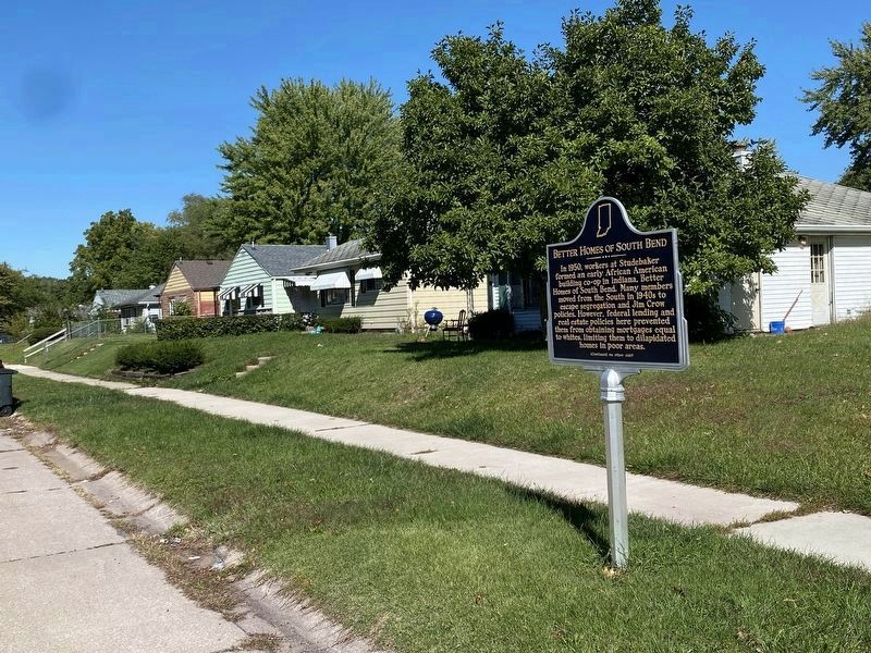 Marker in front of homes on east side of N Elmer St. Click for full size. Marker in front of homes on east side of N Elmer St image. Click for full size.