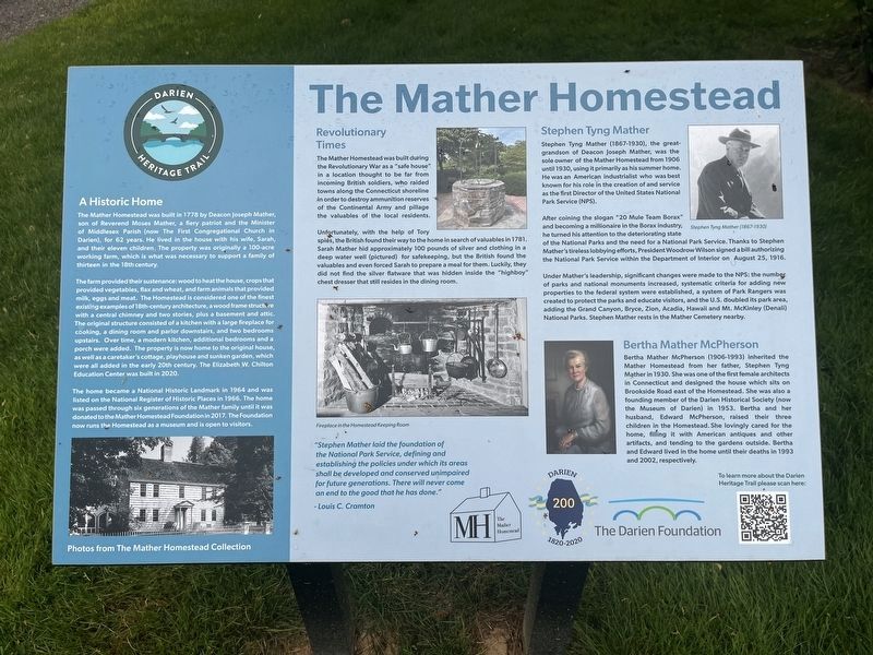 The Mather Homestead Marker image. Click for full size.