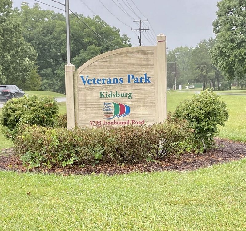 Veterans Park entrance sign. Click for full size. Veterans Park entrance sign image. Click for full size.