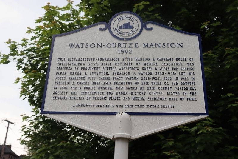 Watson-Curtze Mansion Marker. Click for full size. Watson-Curtze Mansion Marker image. Click for full size.