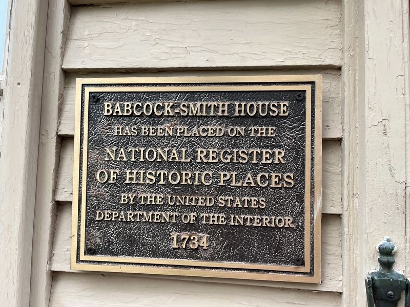 National Register of Historic Places plaque for the Babcock-Smith House image. Click for full size.