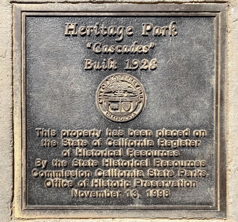 Heritage Park Cascades Marker image. Click for full size.