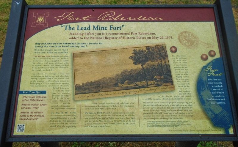"The Lead Mine Fort" Marker image. Click for full size.