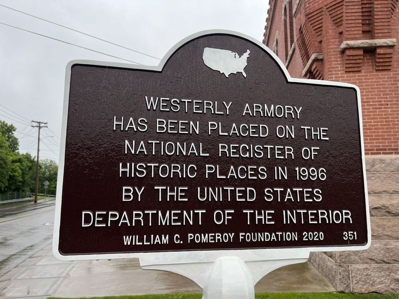 Westerly Armory Marker image. Click for more information.