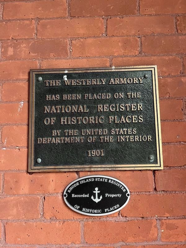 Additional plaques on the Armory. Click for more information. Additional plaques on the Armory image. Click for more information.