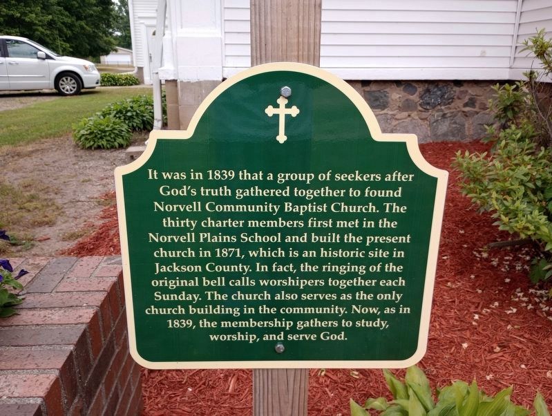 Norvell Community Baptist Church Marker. Click for full size. Norvell Community Baptist Church Marker image. Click for full size.