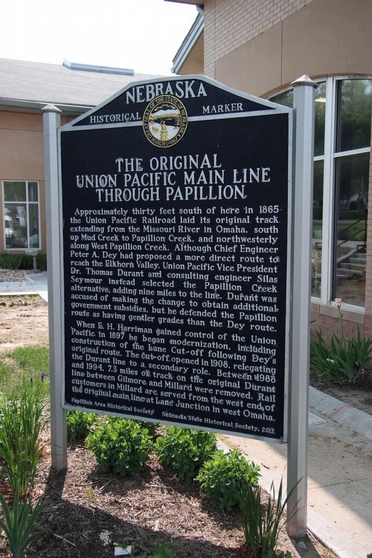 The Original Union Pacific Mainline Through Papillion Marker image. Click for full size.