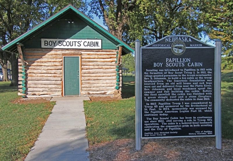 Papillion Boy Scouts Cabin Marker image. Click for full size.