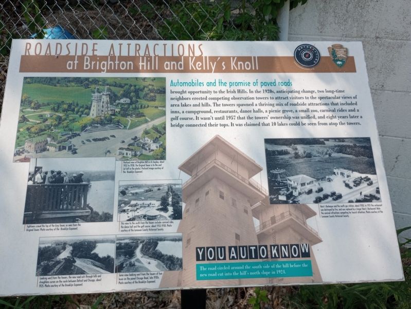 Roadside Attractions at Brighton Hill and Kelly's Knoll Marker image. Click for full size.