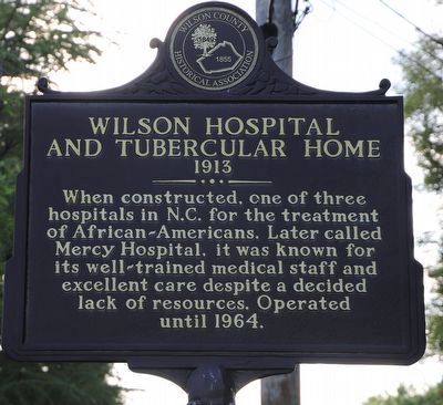 Wilson Hospital and Tubercular Home Marker image. Click for full size.