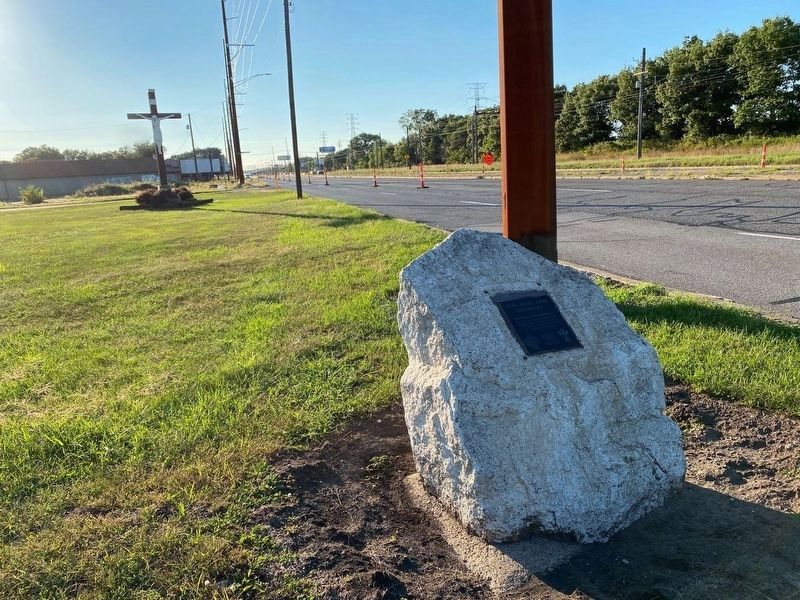 Marker mounted on boulder by US 12. Click for full size. Marker mounted on boulder by US 12 image. Click for full size.
