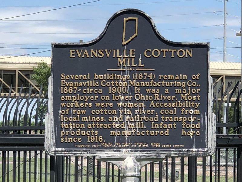 Evansville Cotton Mill Marker image. Click for full size.