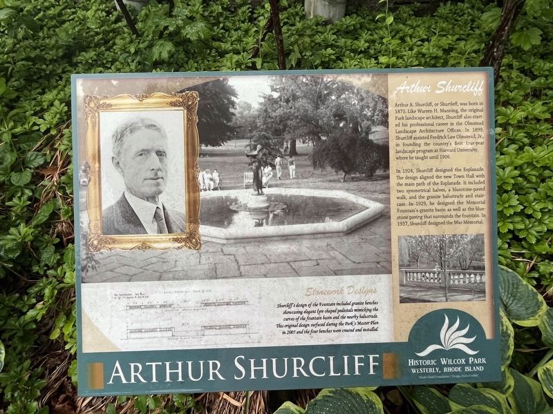 Arthur Shurcliff Marker. Click for full size. Arthur Shurcliff Marker image. Click for full size.