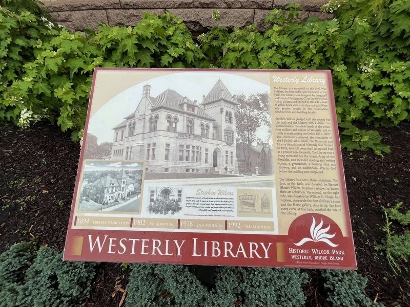 Westerly Library Marker image. Click for full size.