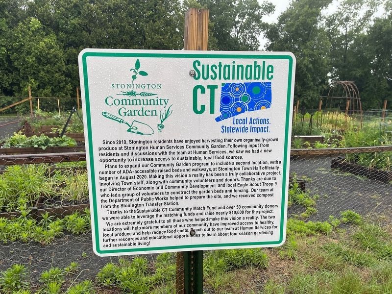 Stonington Community Garden Marker image. Click for full size.