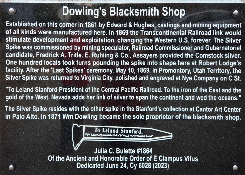 Dowling's Blacksmith Shop Marker. Click for full size. Dowling's Blacksmith Shop Marker image. Click for full size.