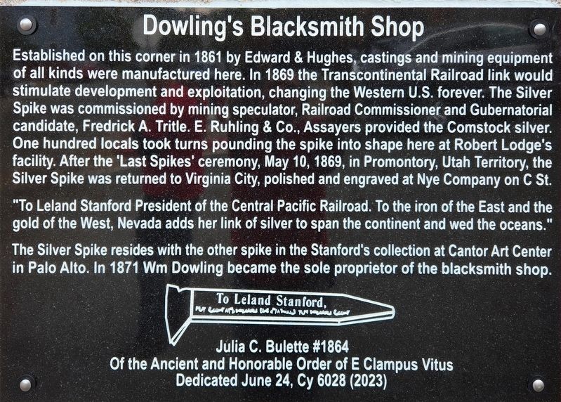 Dowling's Blacksmith Shop Marker image. Click for full size.