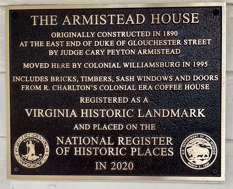 The Armistead House Marker image. Click for full size.