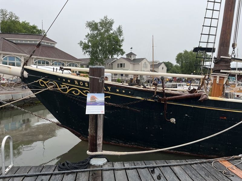 Grand Banks Fishing Schooner <i>Roseway</i> Marker. Click for full size. Grand Banks Fishing Schooner <i>Roseway</i> Marker image. Click for full size.