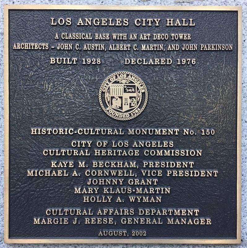 City Hall Plaque. Click for full size. City Hall Plaque image. Click for full size.