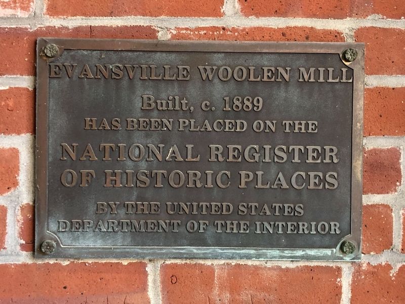 Evansville Woolen Mill Marker image. Click for full size.
