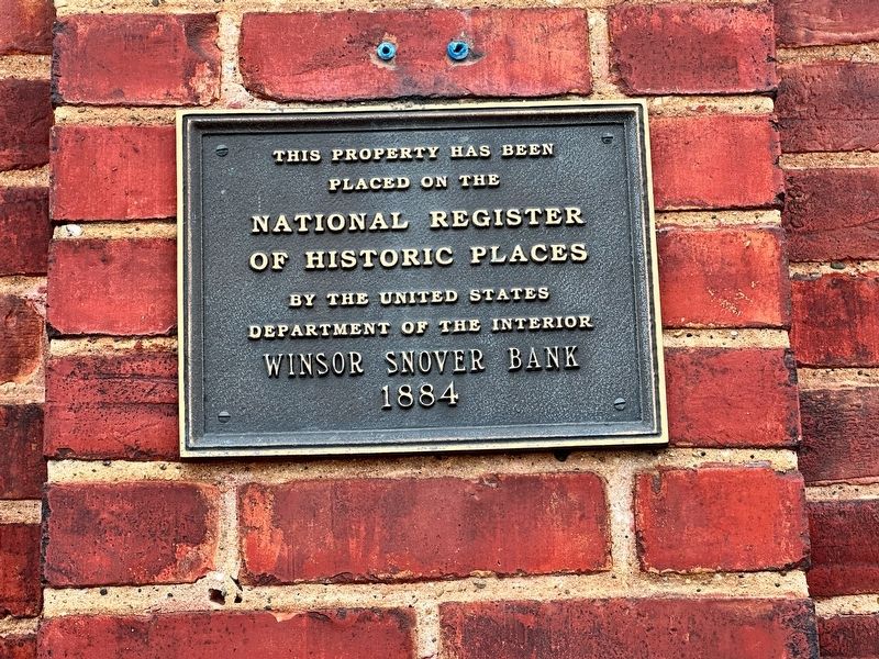 Winsor Snover Bank Building Marker. Click for full size. Winsor Snover Bank Building Marker image. Click for full size.