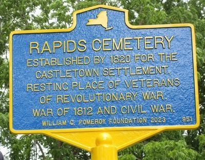 Rapids Cemetery Marker. Click for full size. Rapids Cemetery Marker image. Click for full size.