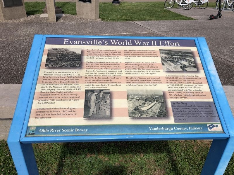 Evansville's World War II Effort Marker image. Click for full size.
