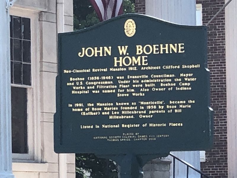John W. Boehne Home Marker image. Click for full size.