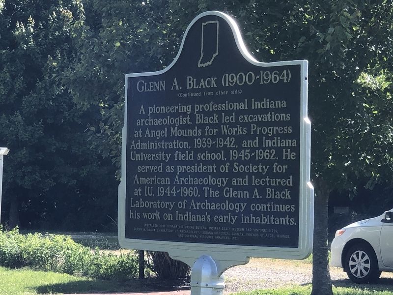 Glenn A. Black (1900-1964) Marker (side two). Click for full size. Glenn A. Black (1900-1964) Marker (side two) image. Click for full size.