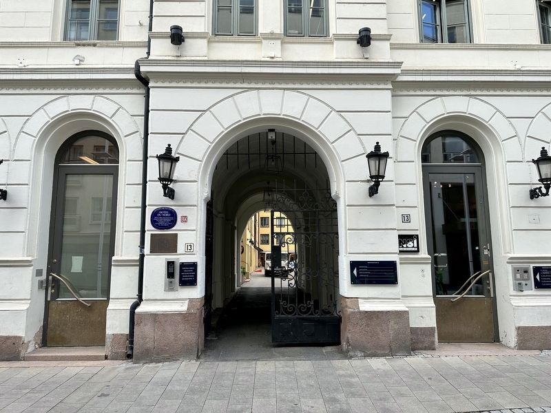Hotel Du Nord Marker - wide view image. Click for full size.
