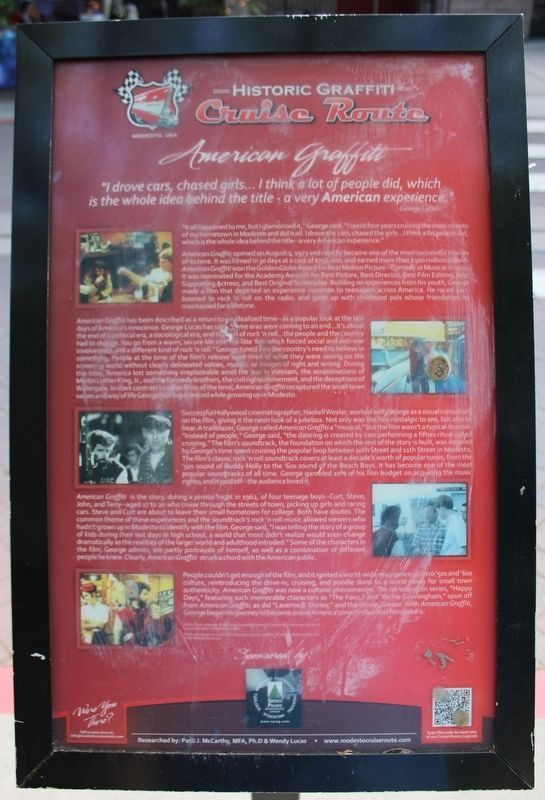 <i>American Graffiti</i> Marker. Click for full size. <i>American Graffiti</i> Marker image. Click for full size.