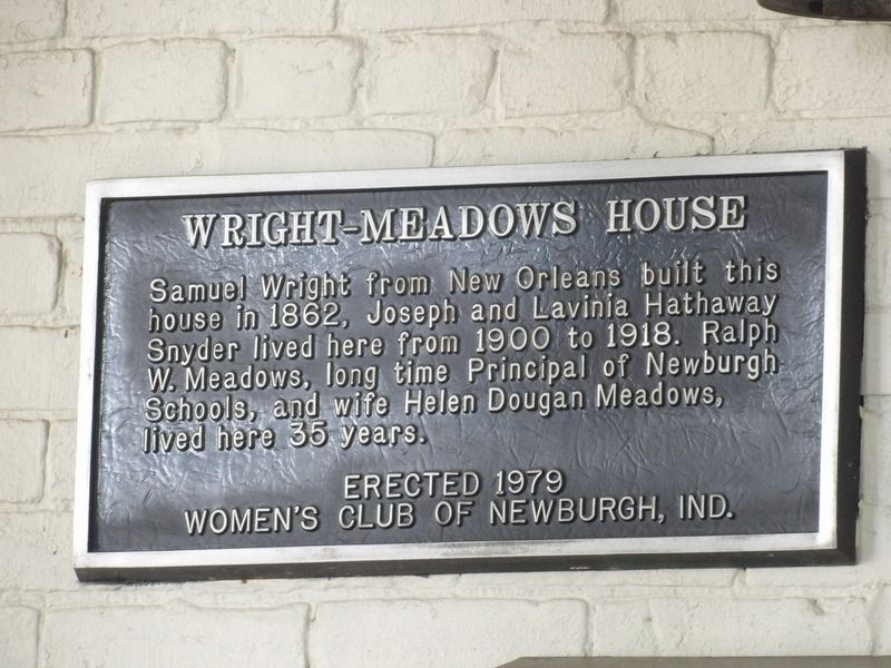 Wright-Meadows House Marker image. Click for full size.