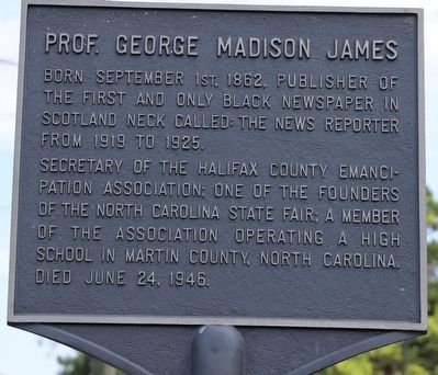 Prof. George Madison James Marker image. Click for full size.