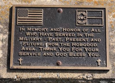 Hobgood Veterans Memorial Marker image. Click for full size.