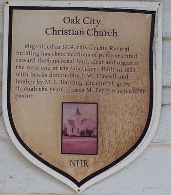 Oak City Christian Church Marker image. Click for full size.