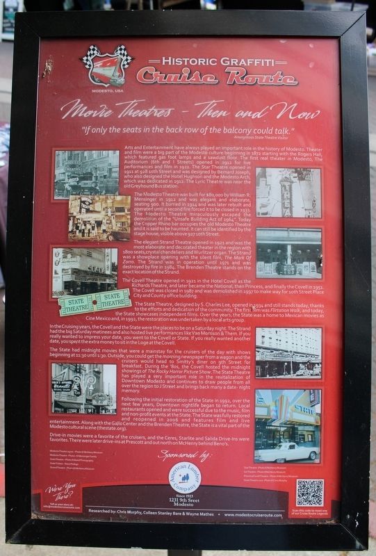 <i>Movie Theaters  Then and Now</i> Marker image. Click for full size.
