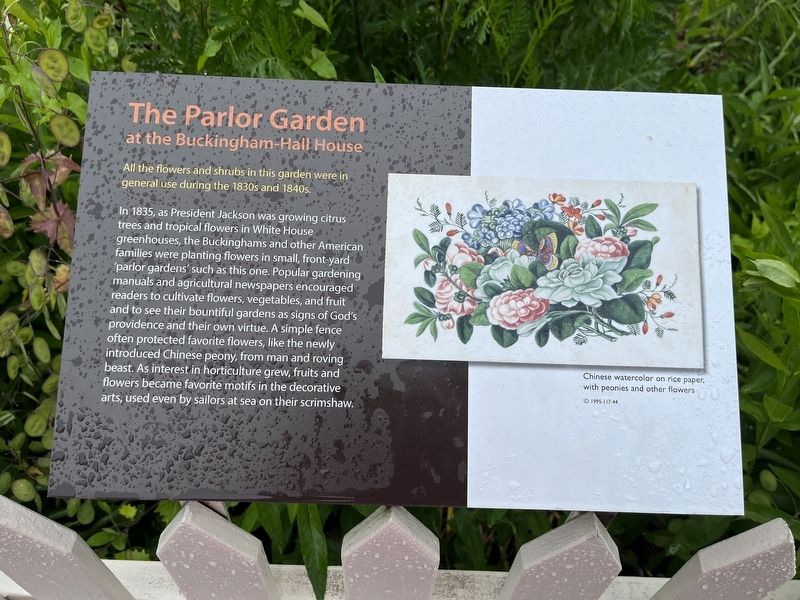 The Parlor Garden at the Buckingham-Hall House Marker image. Click for full size.