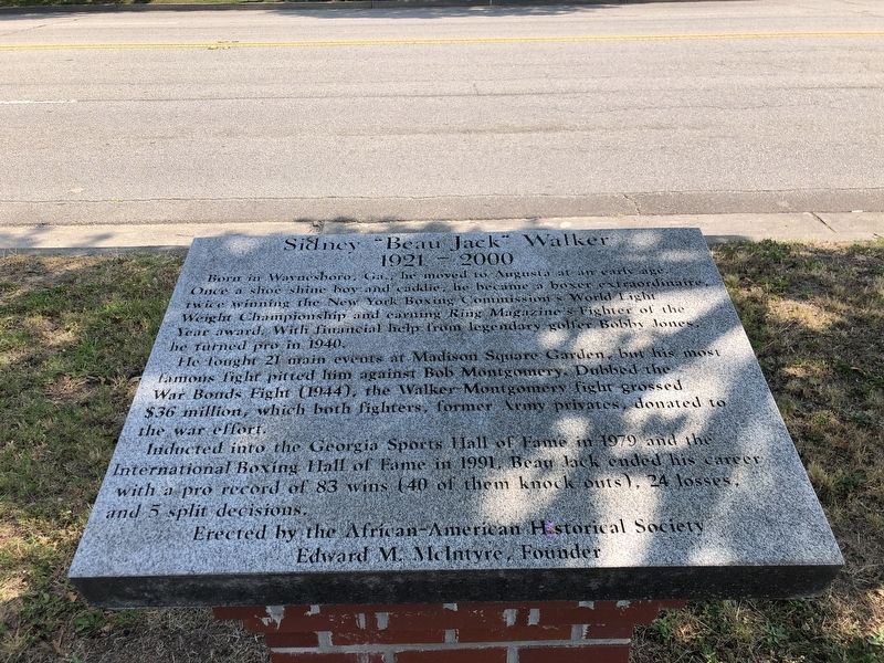 Sidney “Beau Jack” Walker Marker. Click for full size. Sidney “Beau Jack” Walker Marker image. Click for full size.