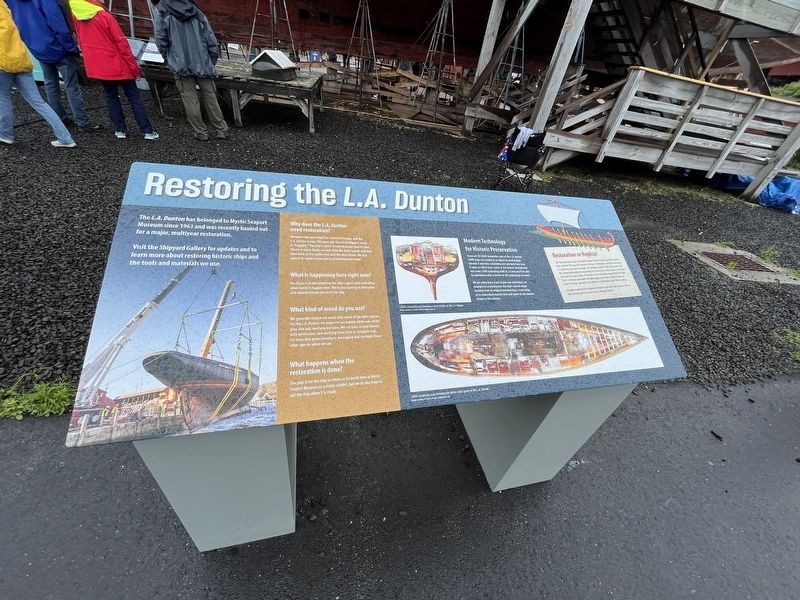 Restoring the <i>L.A. Dunton</i> Marker. Click for full size. Restoring the <i>L.A. Dunton</i> Marker image. Click for full size.