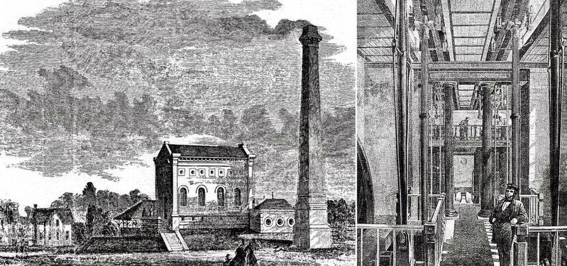 Historical depiction of the Hamilton Waterworks image. Click for full size.