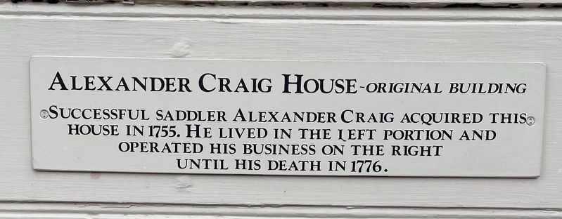 Alexander Craig House Marker image. Click for full size.