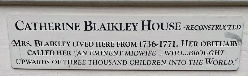 Catherine Blaikley House Marker image. Click for full size.