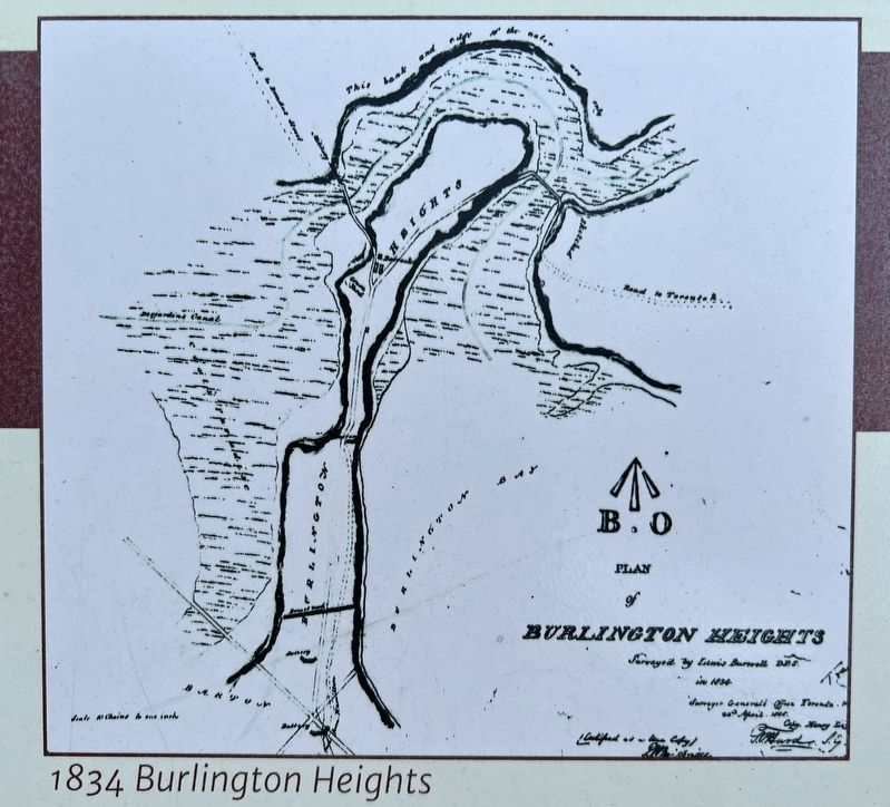 Treaty Council at Burlington Heights/ Conseil du Traité a Burlington Heights marker (detail). Click for full size. Treaty Council at Burlington Heights/ Conseil du Traité a Burlington Heights marker (detail) image. Click for full size.