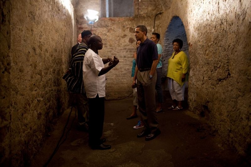President Obama and family visit Cape Coast Castle image. Click for full size.