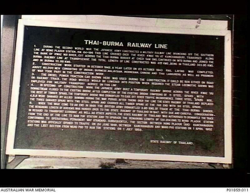 Thai-Burma Railway Line Marker image. Click for full size.