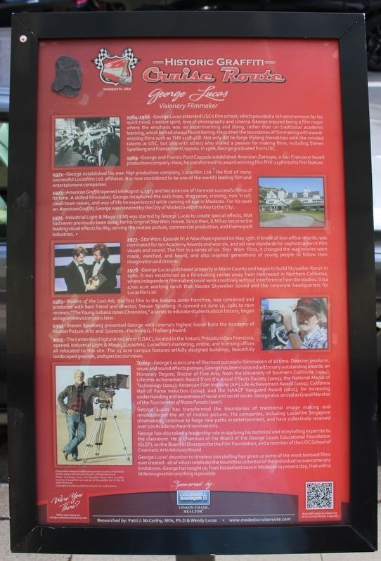 <i>George Lucas</i> Marker. Click for full size. <i>George Lucas</i> Marker image. Click for full size.