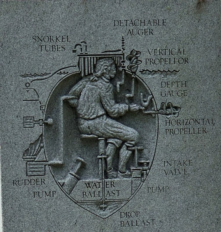 David Bushnell Monument closeup image. Click for full size.