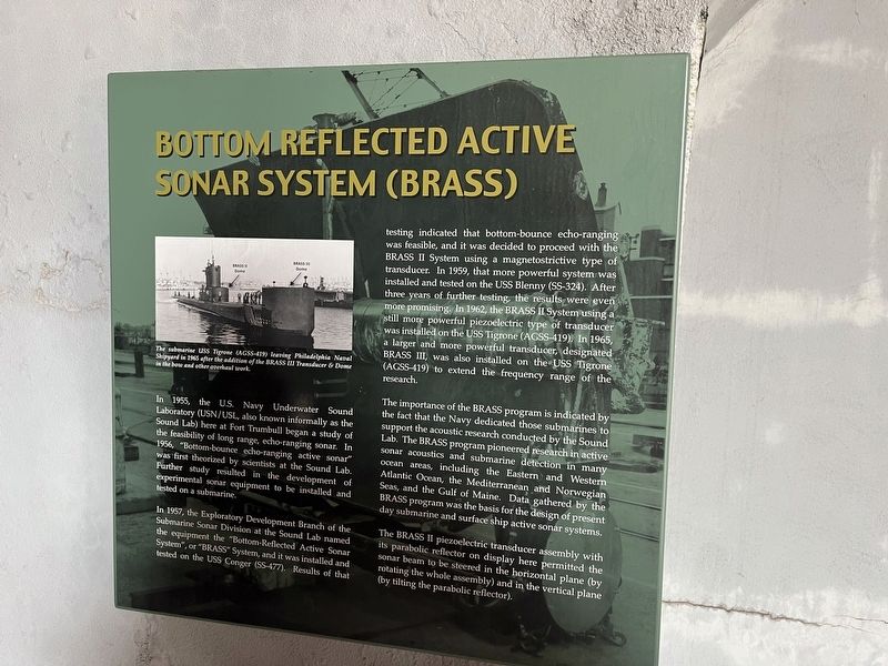 Bottom Reflected Active Sonar System (BRASS) Marker image. Click for full size.