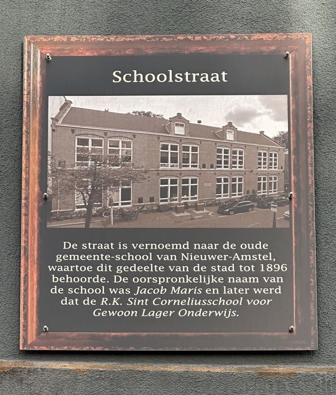 Schoolstraat / School Street Marker image. Click for full size.